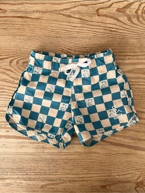 Seaesta Surf Kids Checkerboard Boardshorts - Blue/Cream, Peanuts/ Snoopy